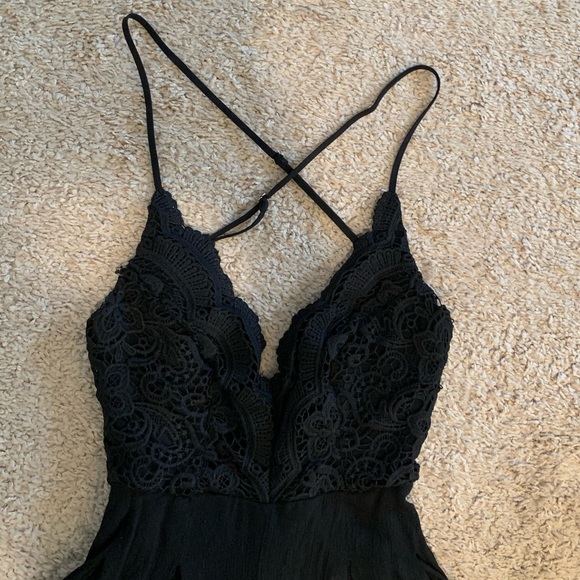 Black low back romper - Picture 3 of 8
